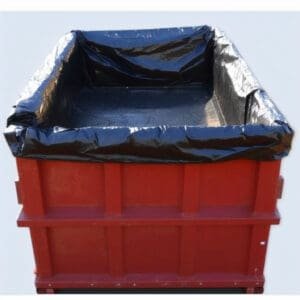 green garbage dumpster container lining
